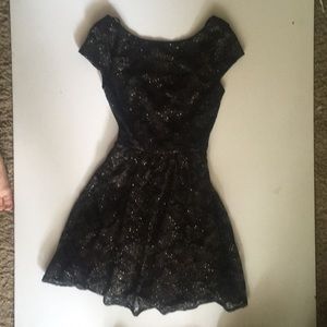 Black and gold glitter dress